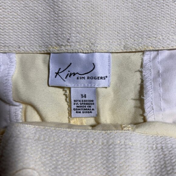 Kim Rogers Womens Sz 14 Capri Stretch Light Pale Yellow Casual (D) - Picture 6 of 8